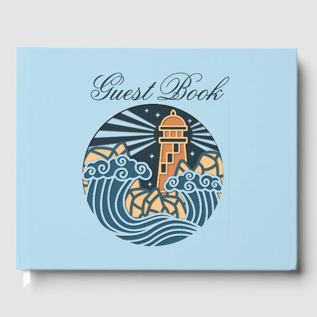 Livre D'or Phare Ocean Waves Vacances d'été (Recto)