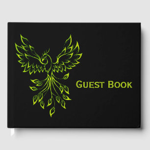 Livre D'or Phoenix vert se lève sur le noir