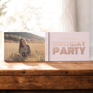 Livre D'or Photo Bold Retro Rose Anniversaire