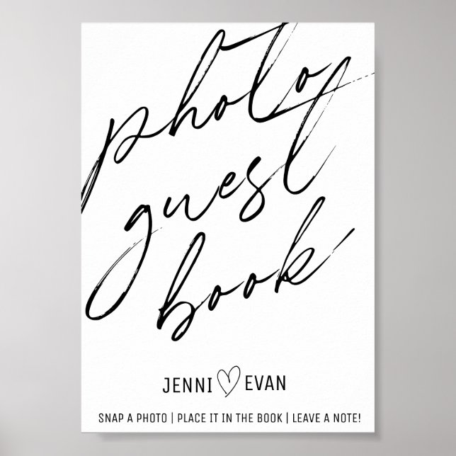 Livre d'or photo calligraphique simple Panneau de  (Devant)