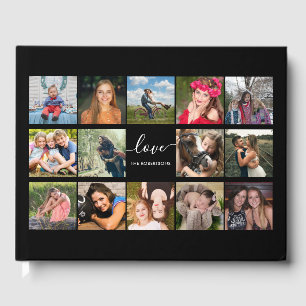 Livre D'or Photo Collage Black Custom Guest Book