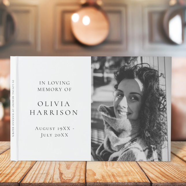 Livre D'or Photo commémorative | Classique Élégant En Mémoire (Créateur téléchargé)