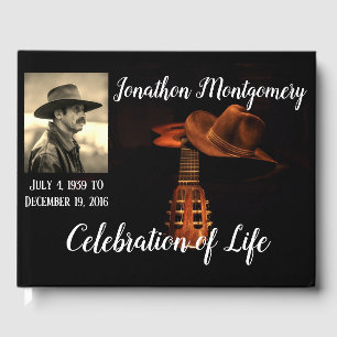 Livre D'or Photo, Cowboy Casquette et Guitare Célébration de 