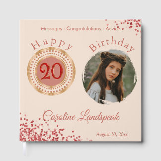 Livre d'or photo d'anniversaire 20 ans paillettes 
