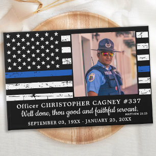 Livre D'or Photo de l'officier de police Memorial Mince Blue 