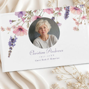 Livre D'or Photo, Fleur sauvage Funérailles "In Love Memory"