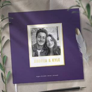 Livre D'or Photo Mariage minimaliste Or Simple