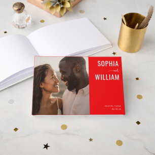 Livre D'or Photo Moderne Rouge Joyeux