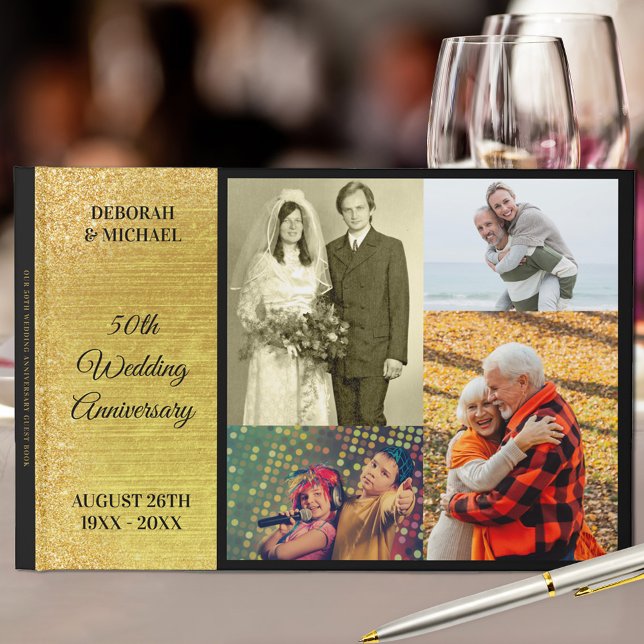 Livre D'or Photo personnalisé Or 50e anniversaire de mariage (Créateur téléchargé)