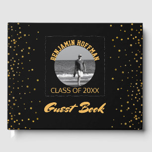 Livre D'or Photo personnalisée   Black Gold Graduation