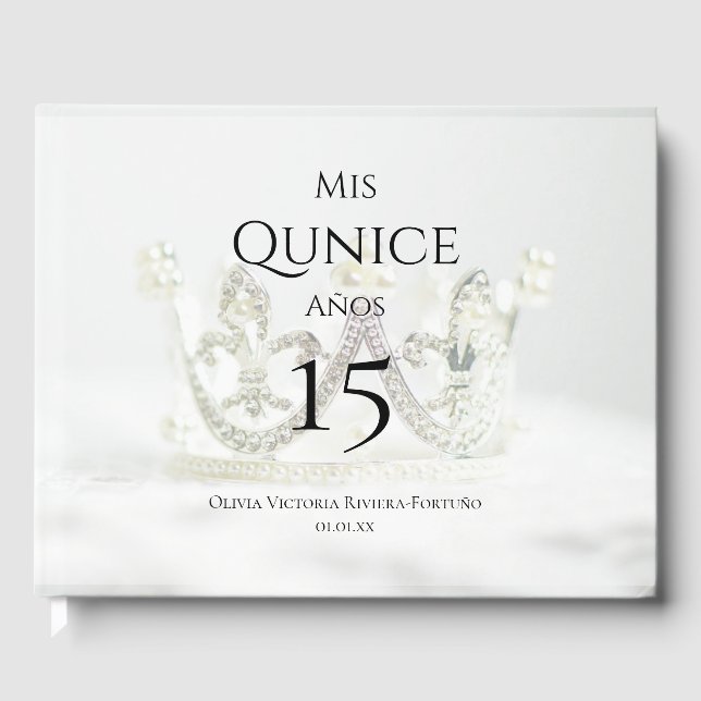Livre D'or Photo personnalisée Mis Quince Anos Quinceanera An (Recto)