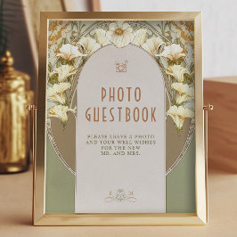 Livre d'or Photo Signé Art Nouveau Vintage par Muc