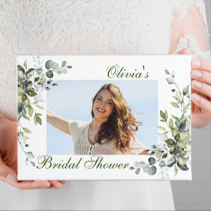 Livre D'or Photographie de Baby Shower avec Eucalyptus en Aqu