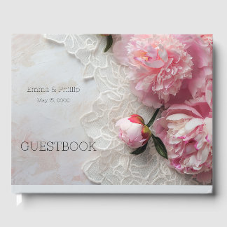Livre D'or Pies roses sur dentelle