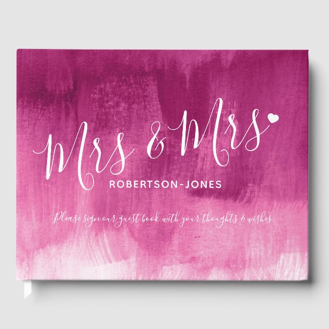 Livre D'or Pink abstrait personnalisé mrs et mme mariage (Recto)