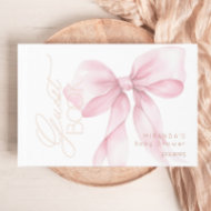 Livre D'or Pink Bow C'est une fille Bébé fille Douche
