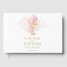Pink & Gold 1er Anniversaire & Baptême Garde mémoi
