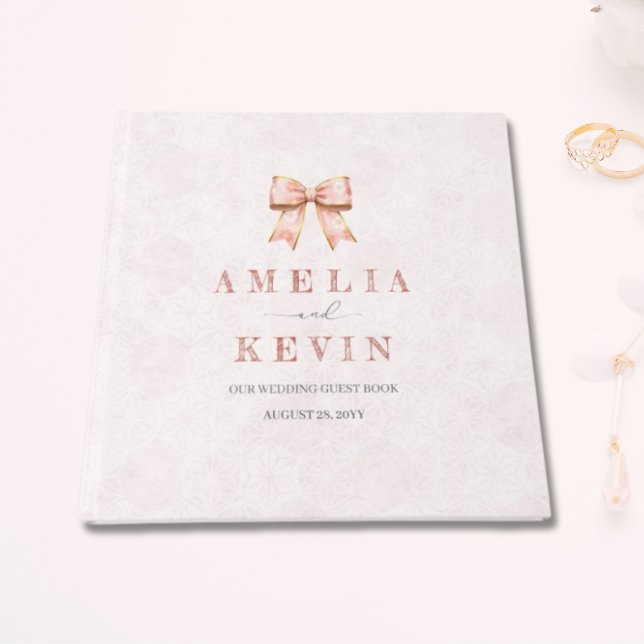 Livre D'or Pink Sakura Ribbon Engagement Party (Créateur téléchargé)