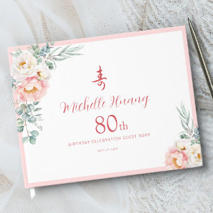 Livre D'or Pivoine Chinoise Longévité Anniversaire (99 ans)
