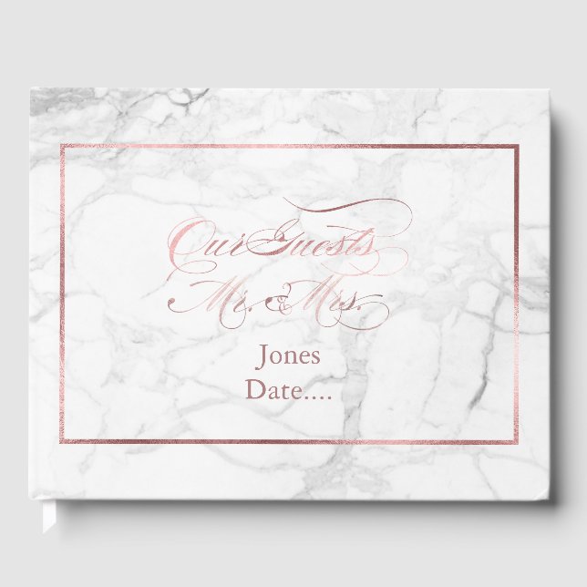 Livre D'or PixDezines Marble+Faux Rose Gold (Recto)