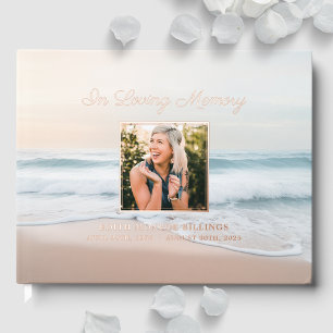 Livre D'or Plage En Amour Mémoire Funéraire Service