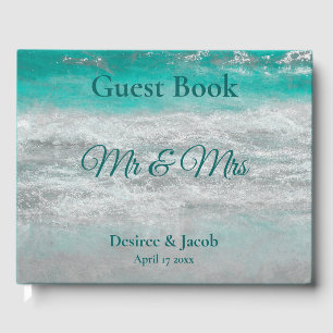 Livre D'or Plage Turquoise Tropical Ocean Waves Mariage