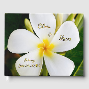 Livre D'or Plumeria Blanc Tropical - Nouveaux Débuts - Mariag