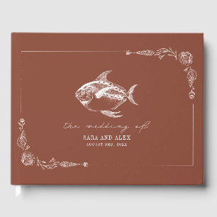 Livre D'or Poisson Rustique Terracotta Beach Mariage