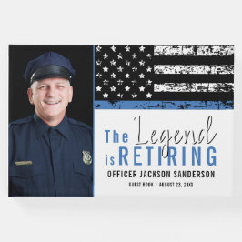 Livre D'or Police Law Officer Retraite Mince Ligne bleue Phot