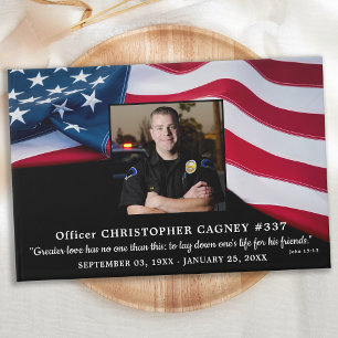 Livre D'or Police Memorial USA American Flag Photo Funeral