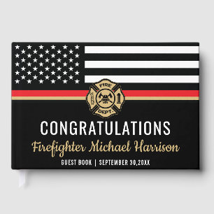 Livre D'or Pompier Pompier Académie Drapeau Fireman Graduatio