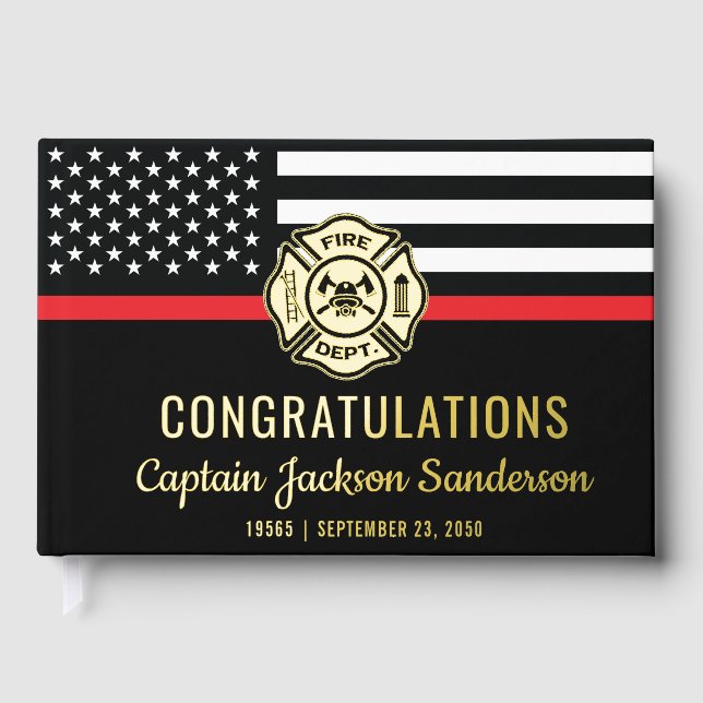 Livre D'or Pompiers Service pompiers Retraite de pompiers (Recto)