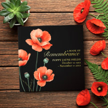 Poppy Carré du souvenir Foil Guest Book