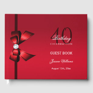 Livre D'or Posh Gem Bow & Ribbon 40e anniversaire