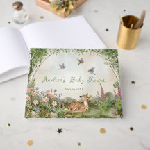 Livre d'or pour Baby Shower : Arche de forêt et Fa