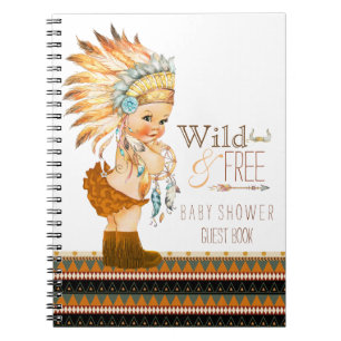 Livre d'or pour Baby Shower Fille Tribale Sauvage
