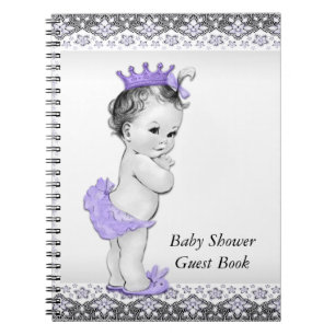 Livre d'or pour Baby Shower Lavande Violet et Gris