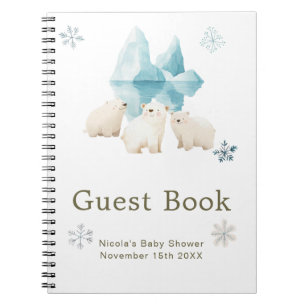 Livre d'or pour Baby Shower Oursons Polaires Hiver