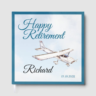 Livre d'or pour fête de retraite avec motif d'avio