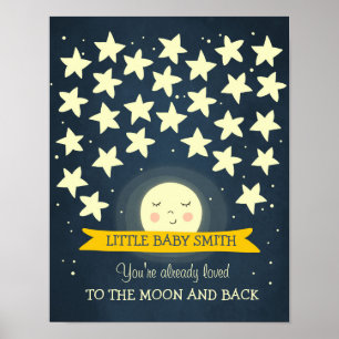Livre d'or pour la baby shower Moon Baby Étoiles V