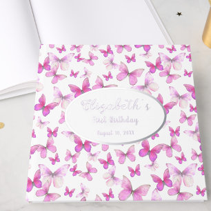 Livre D'or Premier Anniversaire Petite Papillon Rose Fille Ar