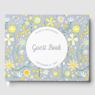 Livre D'or Pretty Blue Botanical Wildflower Floral Wedding