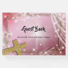Livre D'or Pretty Pink Pearl Cross