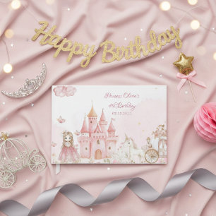Livre D'or Princesse 4ème Anniversaire Château Rose Licorne