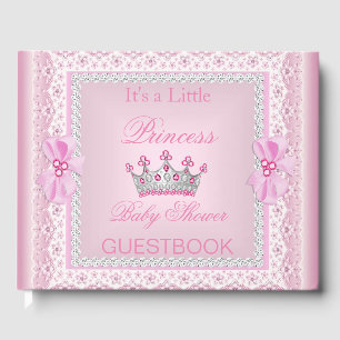 Livre D'or Princesse Baby shower fille rose Pearl Tiara