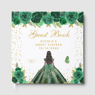 Livre D'or Princesse Fleur Verte Peau Sombre Sweet Sixteen
