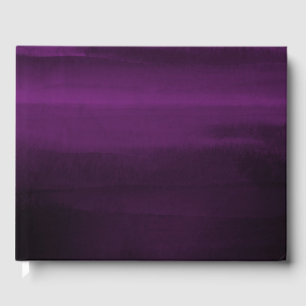 Livre D'or Prune Violet Moderne À L'aquarelle Mariage Chic