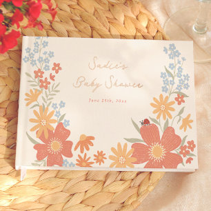 Livre D'or Punaise de l'amour Fleurie Rétro Fille Baby Shower