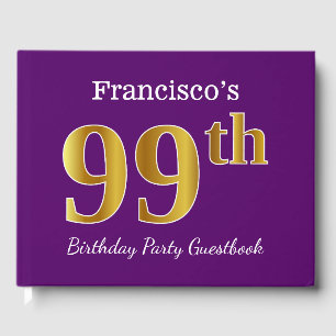 Livre D'or Purple, Faux Gold 99e fête d'anniversaire; Nom per