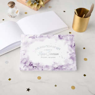 Livre D'or Purple Hydrangea Célébration de la vie